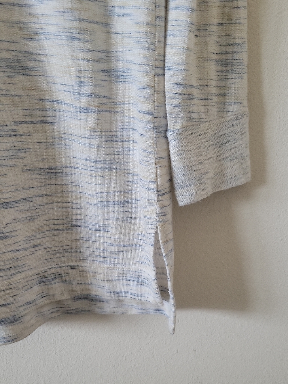 Saturday Sunday Cream Blue Space Dye Vneck Sweater Tunic Size Large - Picture 3 of 8